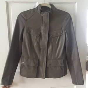 Vince Gray Leather Jacket XS